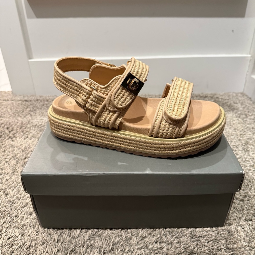 NEW Beige Platform Sandals